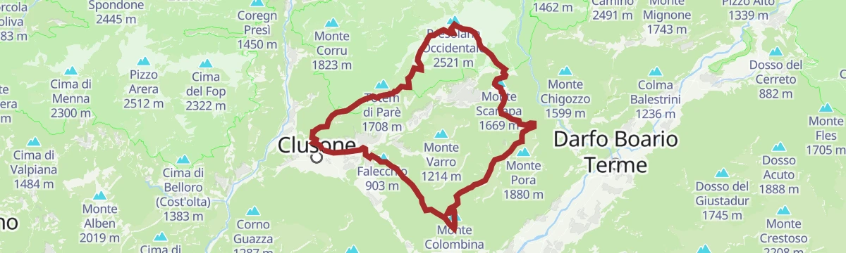 Route map: Variante Rosso: l’anima selvaggia della Presolana